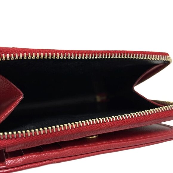 SAINT LAURENT PARIS Monogram Compact Zip Wallet Red Leather - 288-051325 - Picture 4 of 5